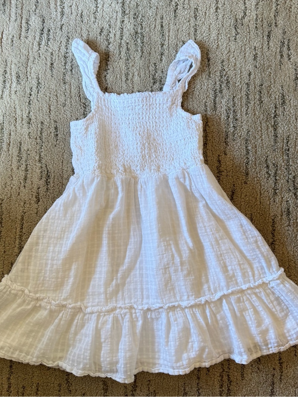 Janie and Jack White Smocked Sundress with Ruffle Straps